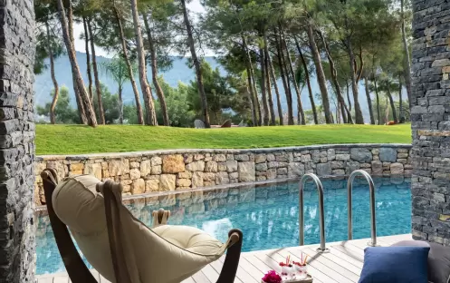 LUJO BODRUM INDIGO LAGUNA CLUB ROOM PATIO VIEW